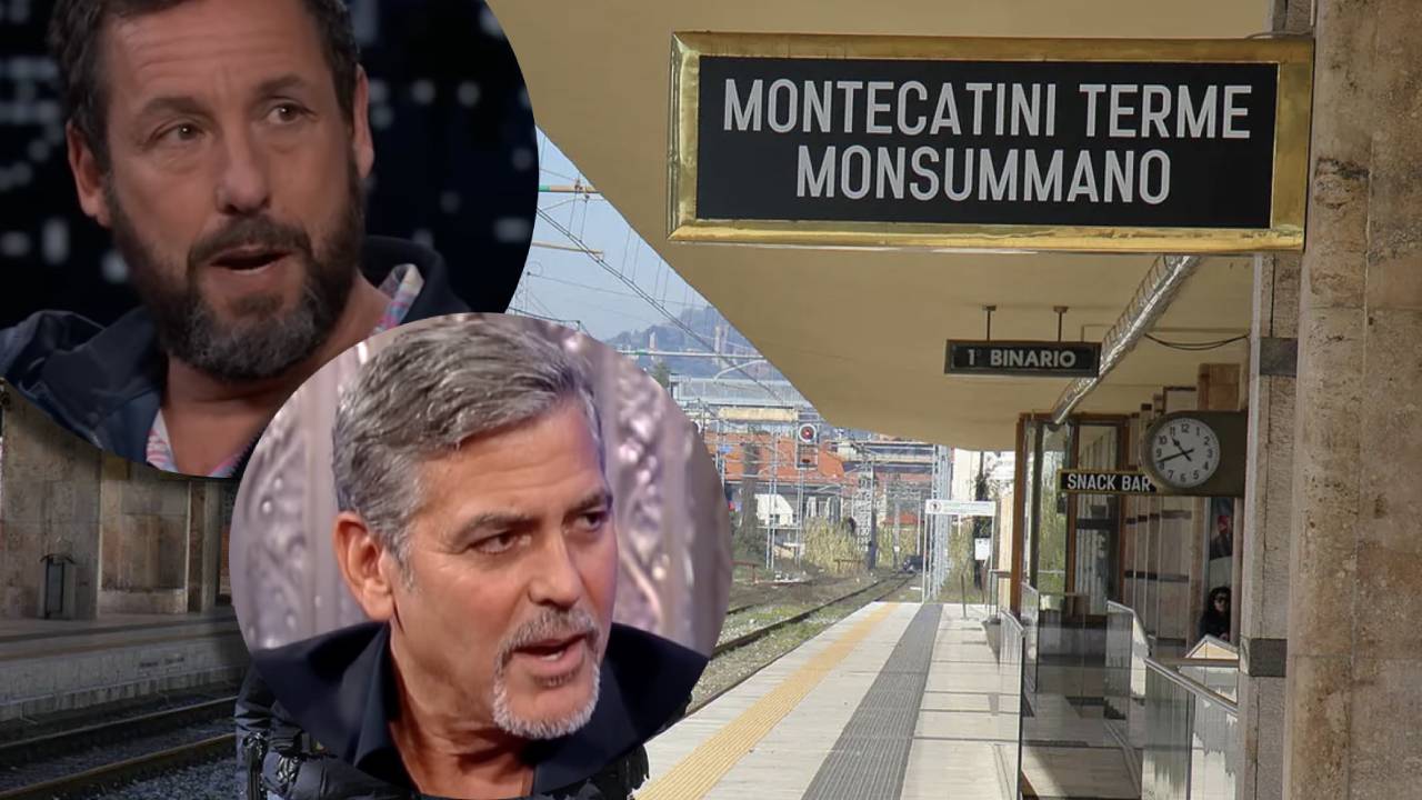 George Clooney e Adam Sandler alla stazione di Montecatini Terme per girare un film